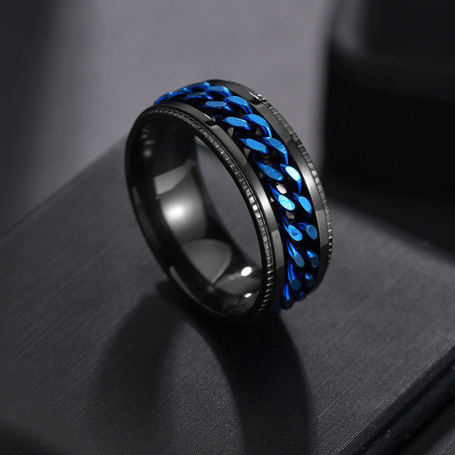 Chain Ring - Black & Blue