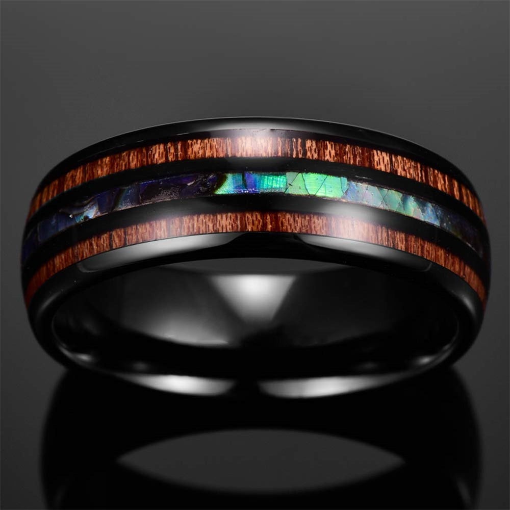Abalone Ring - Acacia Wood