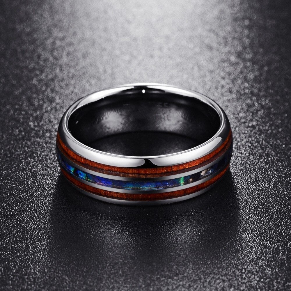 Abalone Ring - Hawaiian Wood