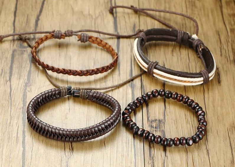 Vintage Bracelet - Brown & White
