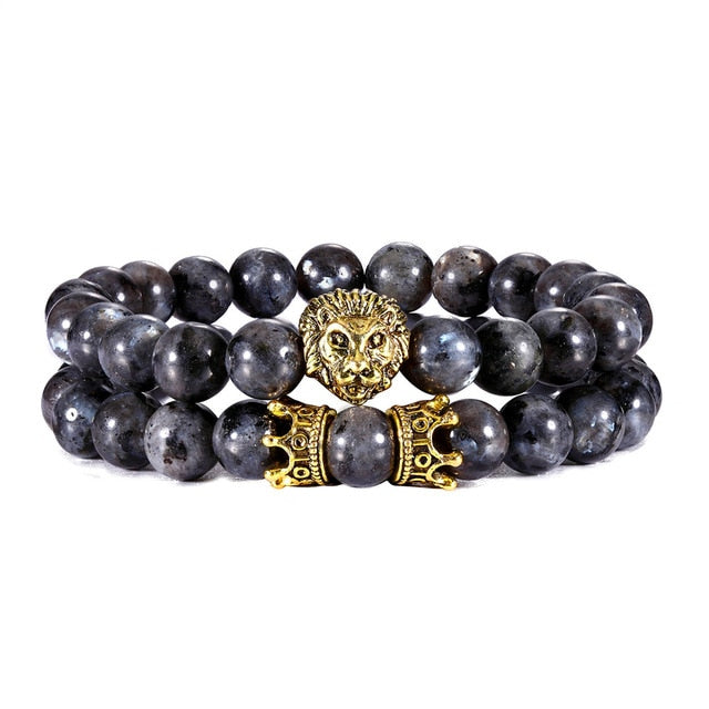 Lion Bracelet - Grey & Gold