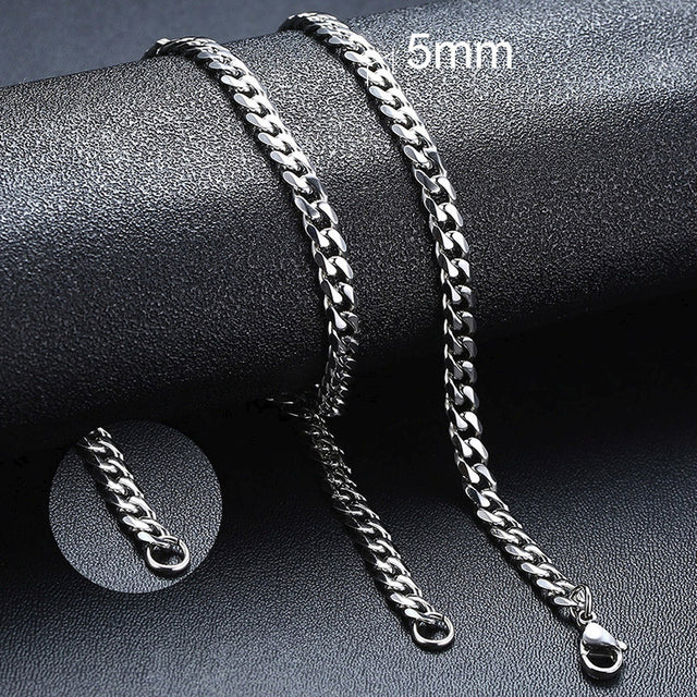 Cuban Necklace Chain - Silver