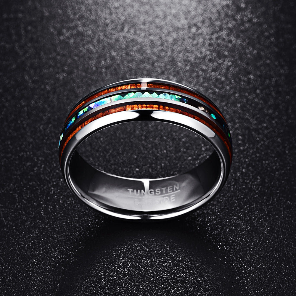 Hawaiian Abalone Wood Ring