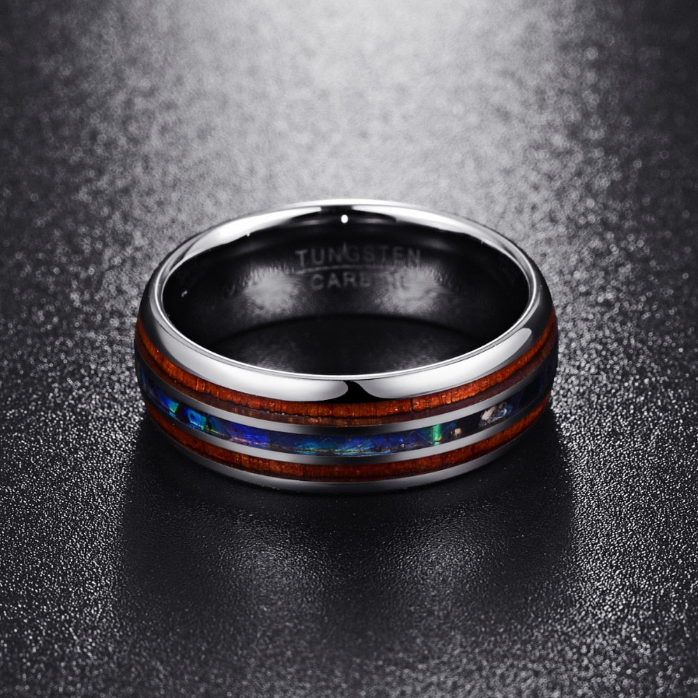 Hawaiian Abalone Wood Ring